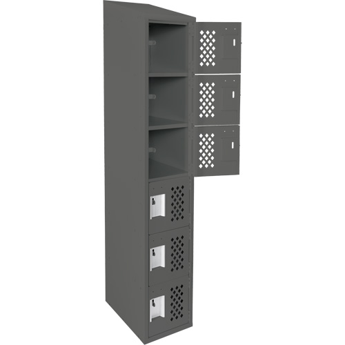 Assembled Lockerettes Clean Line Perforated Economy Lockers, 6 -tier, 18" x 72" x 12", Steel MAS Chibougamau