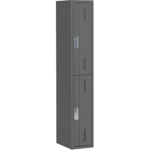 Concorde Heavy-Duty Lockers, 2 -tier, 12" x 18" x 72", Steel, Charcoal, Welded (Assembled) MAS Chibougamau