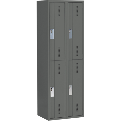 Casiers robustes Concorde, 2 niveaux, Bloc de 2, 24" x 18" x 72", Acier, Charbon, Soud&eacute; (assembl&eacute;) MAS Chibougamau