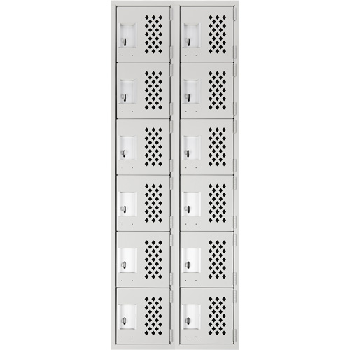 Clean Line Lockerettes, 6 -tier, Bank of 2, 18" x 72" x 12", Steel MAS Chibougamau