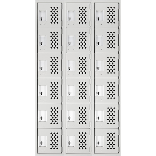 Clean Line Lockerettes, 6 -tier, Bank of 3, 18" x 72" x 12", Steel MAS Chibougamau