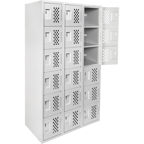 Clean Line Lockerettes, 6 -tier, Bank of 3, 18" x 72" x 12", Steel MAS Chibougamau