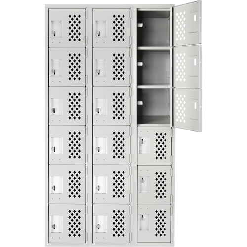 Clean Line Lockerettes, 6 -tier, Bank of 3, 18" x 72" x 12", Steel MAS Chibougamau