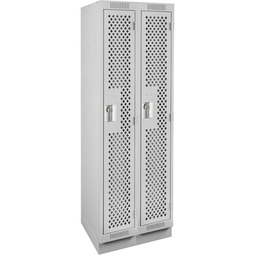 Clean Line Lockers, Bank of 2, 24" x 15" x 76", Steel, Grey, Rivet (Assembled), Perforated MAS Chibougamau