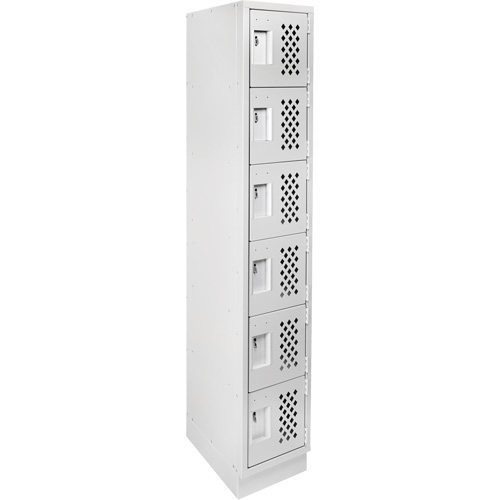 Assembled Lockerettes Clean Line Perforated Economy Lockers, 6 -tier, 18" x 72" x 12", Steel MAS Chibougamau