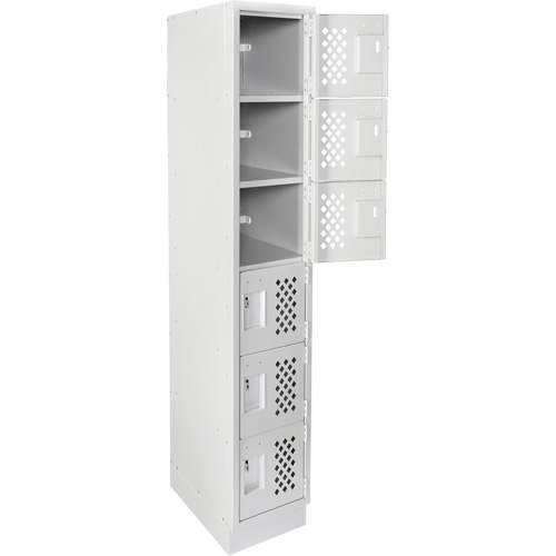 Assembled Lockerettes Clean Line Perforated Economy Lockers, 6 -tier, 18" x 72" x 12", Steel MAS Chibougamau