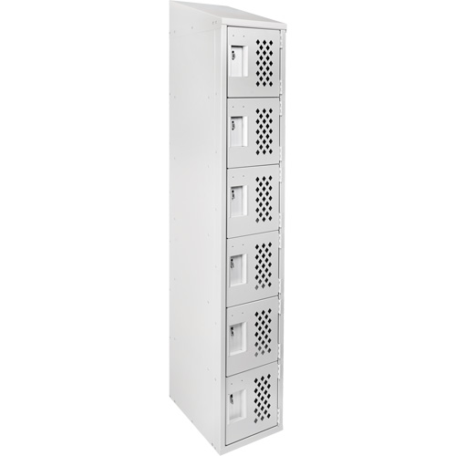 Assembled Lockerettes Clean Line Perforated Economy Lockers, 6 -tier, 18" x 72" x 12", Steel MAS Chibougamau