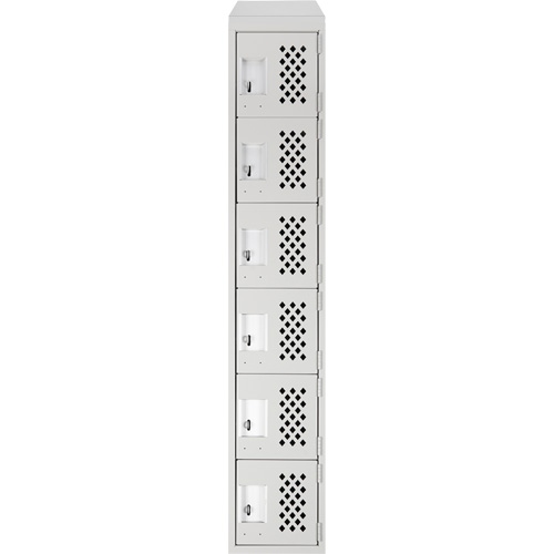 Assembled Lockerettes Clean Line Perforated Economy Lockers, 6 -tier, 18" x 72" x 12", Steel MAS Chibougamau