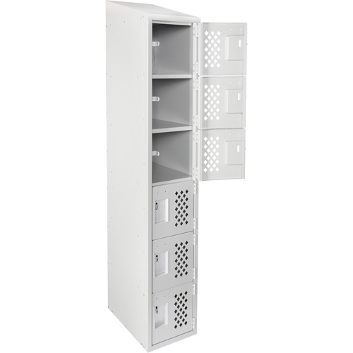 Assembled Lockerettes Clean Line Perforated Economy Lockers, 6 -tier, 18" x 72" x 12", Steel MAS Chibougamau