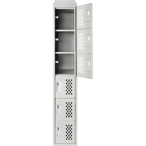 Assembled Lockerettes Clean Line Perforated Economy Lockers, 6 -tier, 18" x 72" x 12", Steel MAS Chibougamau