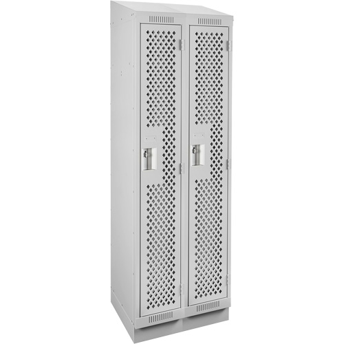 Casiers Clean Line, Bloc de 2, 24" x 18" x 82", Acier, Gris, Rivet (assembl&eacute;), Perfor&eacute; MAS Chibougamau