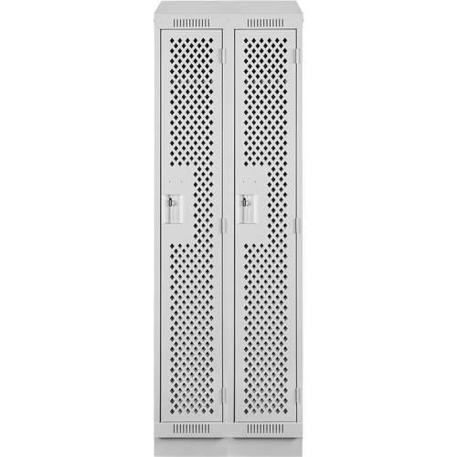 Casiers Clean Line, Bloc de 2, 24" x 18" x 82", Acier, Gris, Rivet (assembl&eacute;), Perfor&eacute; MAS Chibougamau