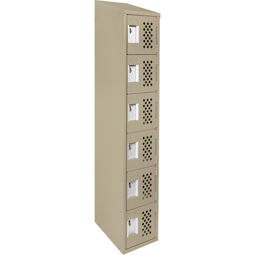Assembled Lockerettes Clean Line Perforated Economy Lockers, 6 -tier, 18" x 72" x 12", Steel MAS Chibougamau