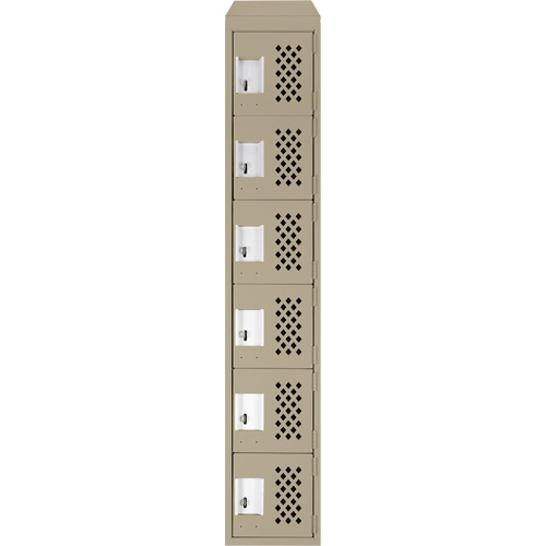 Assembled Lockerettes Clean Line Perforated Economy Lockers, 6 -tier, 18" x 72" x 12", Steel MAS Chibougamau