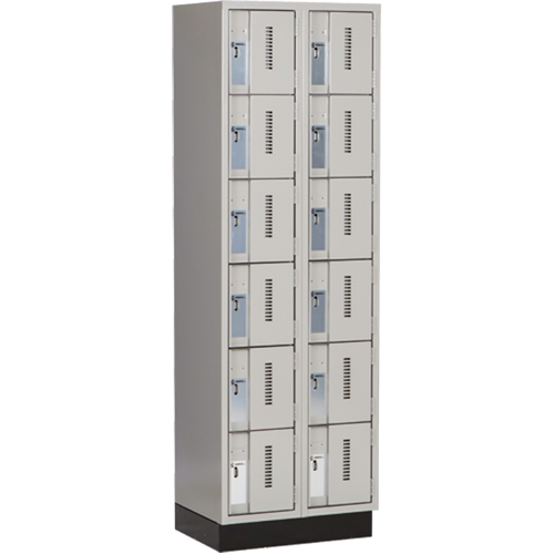 Casiers robustes Concorde, 6 niveaux, Bloc de 2, 24" x 18" x 76", Acier, Gris, Soud&eacute; (assembl&eacute;) MAS Chibougamau