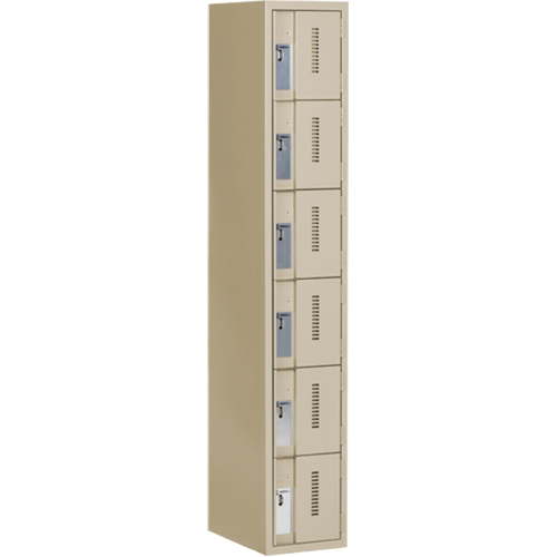 Casiers robustes Concorde, 6 niveaux, 12" x 18" x 72", Acier, Beige, Soud&eacute; (assembl&eacute;) MAS Chibougamau
