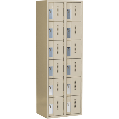 Casiers robustes Concorde, 6 niveaux, Bloc de 2, 24" x 18" x 72", Acier, Beige, Soud&eacute; (assembl&eacute;) MAS Chibougamau