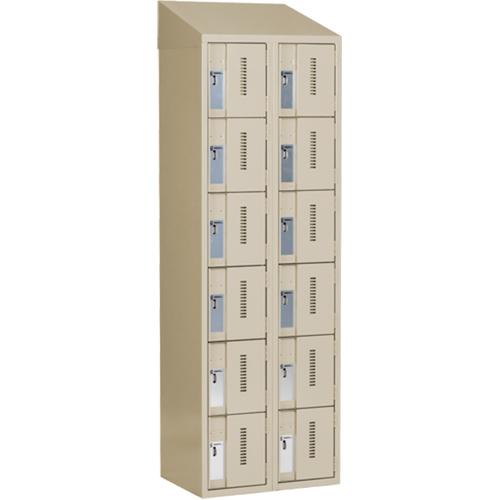 Casiers robustes Concorde, 6 niveaux, Bloc de 2, 24" x 18" x 78", Acier, Beige, Soud&eacute; (assembl&eacute;) MAS Chibougamau