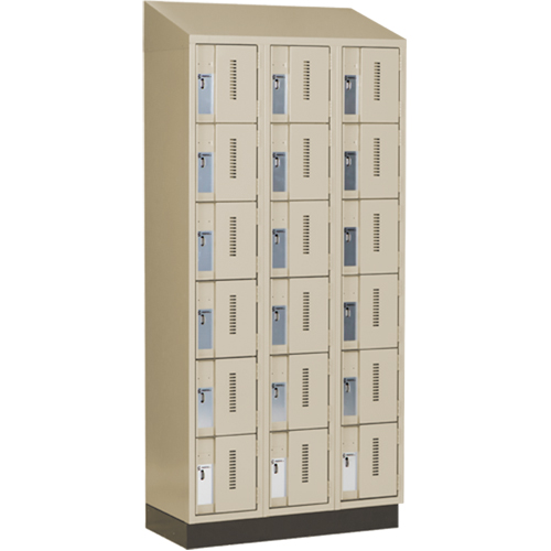 Concorde Heavy-Duty Lockers, 6 -tier, Bank of 3, 36" x 18" x 82", Steel, Beige, Welded (Assembled) MAS Chibougamau