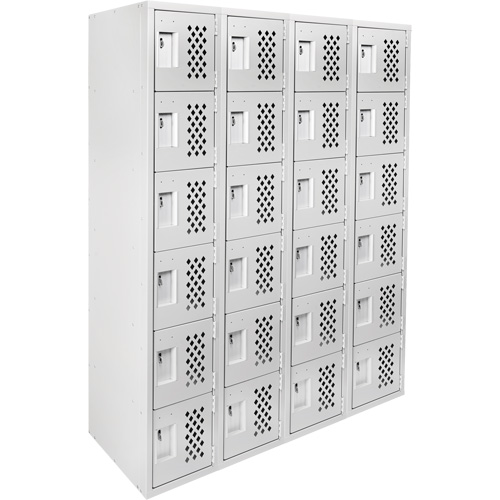 Petits casiers Clean Line, 6 niveaux, Bloc de 4, 18" x 72" x 12", Acier MAS Chibougamau