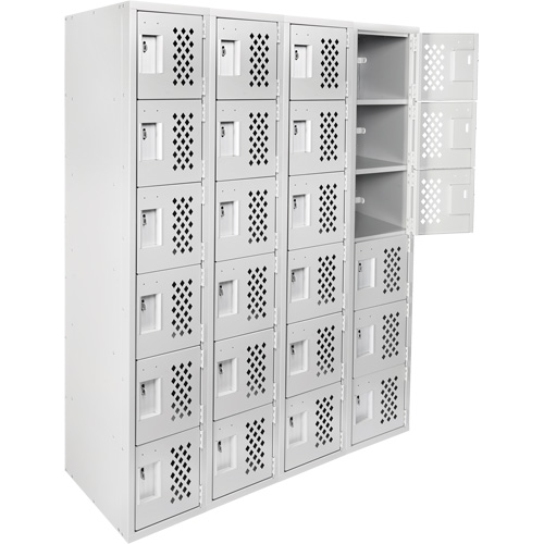 Petits casiers Clean Line, 6 niveaux, Bloc de 4, 18" x 72" x 12", Acier MAS Chibougamau