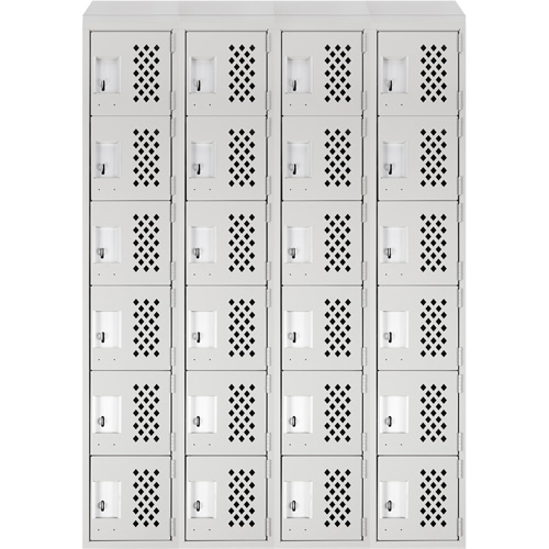 Casiers &eacute;conomiques perfor&eacute;s et assembl&eacute;s Clean Line, 6 niveaux, Bloc de 4, 18" x 72" x 12", Acier MAS Chibougamau