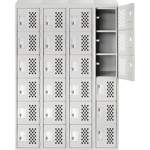 Casiers &eacute;conomiques perfor&eacute;s et assembl&eacute;s Clean Line, 6 niveaux, Bloc de 4, 18" x 72" x 12", Acier MAS Chibougamau