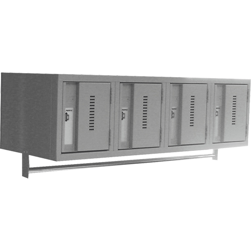 Wall Hung Lockers - Heavy Duty, Bank of 4, 18" x 12" x 12", Steel MAS Chibougamau