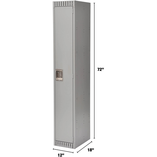 Lockers, 12" x 18" x 72", Steel, Grey, Rivet (Assembled) MAS Chibougamau