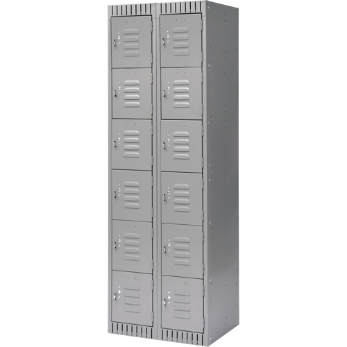 Casiers, 6 niveaux, Bloc de 2, 24" x 18" x 72", Acier, Gris, D&eacute;mont&eacute; MAS Chibougamau