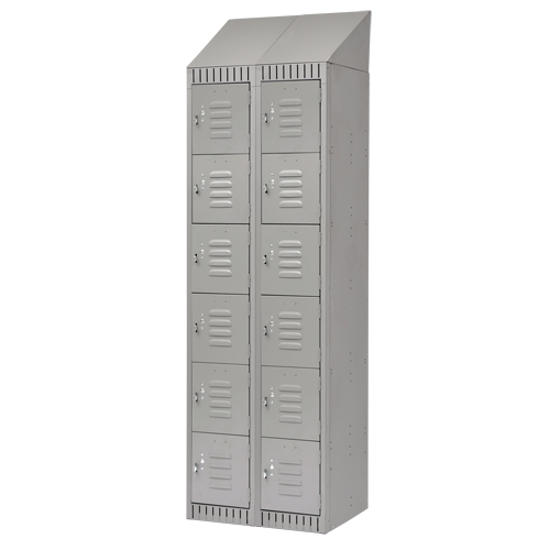 Casiers, 6 niveaux, Bloc de 2, 24" x 18" x 82", Acier, Gris, D&eacute;mont&eacute; MAS Chibougamau