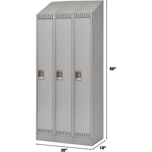 Casiers, Bloc de 3, 36" x 18" x 86", Acier, Gris, D&eacute;mont&eacute; MAS Chibougamau