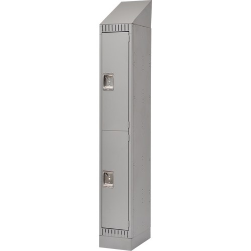 Assembled Lockers, 2 -tier, 12" x 18" x 72", Steel, Grey, Rivet (Assembled) MAS Chibougamau
