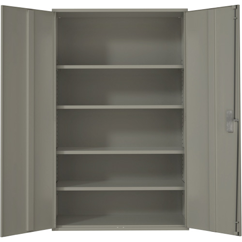 Extra Wide Hi-Boy Storage Cabinet, Steel, 4 Shelves, 72" H x 48" W x 24" D, Grey MAS Chibougamau