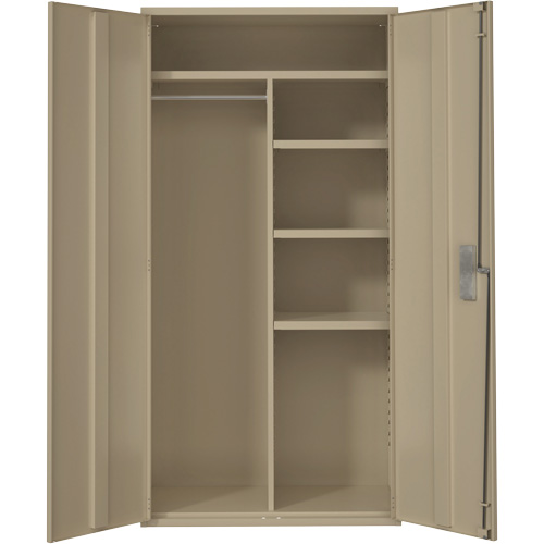 Combination Storage Cabinet, Steel, 6 Shelves, 72" H x 36" W x 18" D, Beige MAS Chibougamau