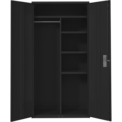 Combination Storage Cabinet, Steel, 6 Shelves, 72" H x 36" W x 18" D, Black MAS Chibougamau