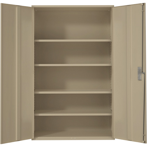 Extra Wide Hi-Boy Storage Cabinet, Steel, 4 Shelves, 72" H x 48" W x 24" D, Beige MAS Chibougamau