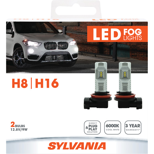 H8 Headlight Bulb, LED, 12.8 W/9 W, White MAS Chibougamau