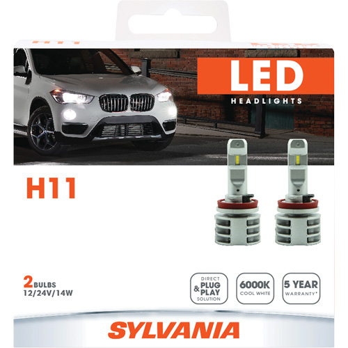 H11 Headlight Bulb, LED, 13.2 W/17 W, White MAS Chibougamau