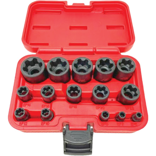 EP "Star" Plus Socket Set, 15 Pieces, 1/2"/1/4"/3/8" Drive Size MAS Chibougamau