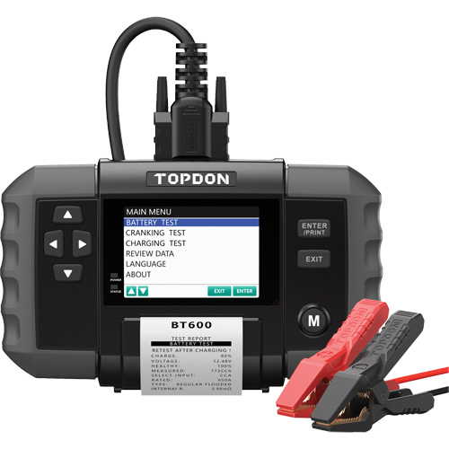 BT600 12V Battery & 12V/24V System Tester with Built-in Printer MAS Chibougamau