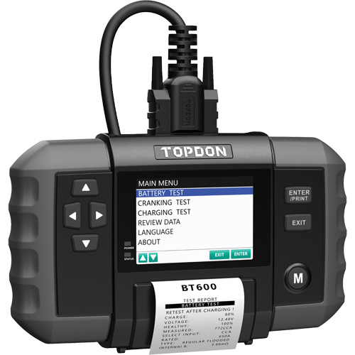 BT600 12V Battery & 12V/24V System Tester with Built-in Printer MAS Chibougamau