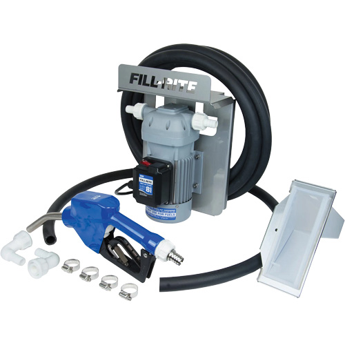 Pompe de transfert de fluide d'&eacute;chappement diesel (DEF) 115 V CA avec support pour cuve GRV et pistolet MAS Chibougamau