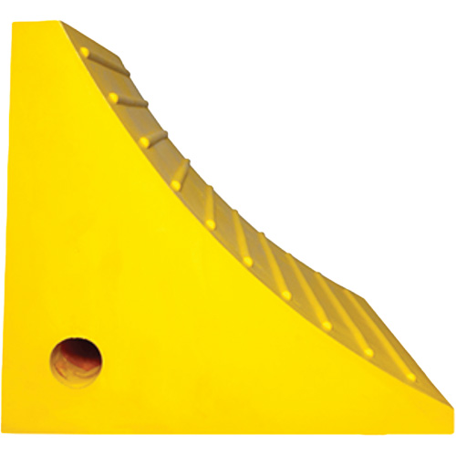 Wheel Chock, Polyurethane, Yellow, 15-1/4" W x 12-1/8" D x 10-3/4" H MAS Chibougamau
