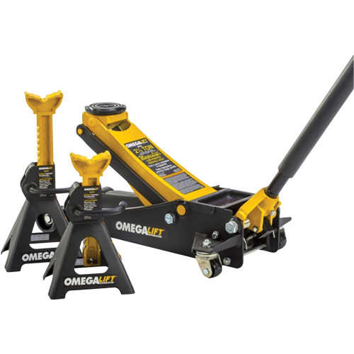 Ensemble cric datelier Magic Lift et chandelles, 3 tonne(s)/2,5 tonne(s) Capacit&eacute;, 3-7/20" Abaiss&eacute;e, 19-3/10" &eacute;lev&eacute;e, Hydraulique &agrave; main MAS Chibougamau