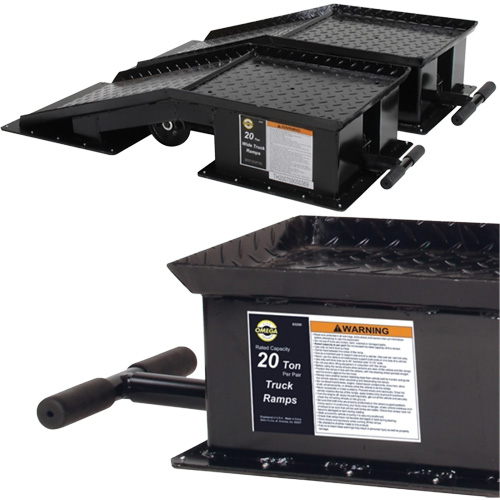 Rampes pour camions lourds avec longue poign&eacute;e en T, Capacit&eacute; 40 000 lb, 45" lo, 13-1/2" la, Hauteur de 9-19/50" MAS Chibougamau