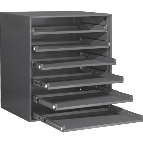 Armoire de rangement &agrave; cloisons, Acier, 6 compartiments, 20-5/16" la x 15-15/16" p, 21-7/8" h, Gris MAS Chibougamau