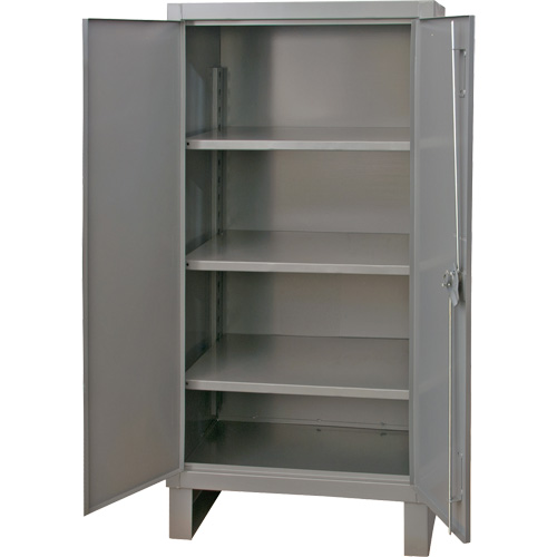 Armoire tr&egrave;s robuste, Acier, 3 Tablettes, 66" h x 36" la x 24" P, Gris MAS Chibougamau