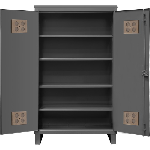 Armoire ext&eacute;rieure robuste, Acier, 4 Tablettes, 78" h x 48" la x 24" P, Gris MAS Chibougamau