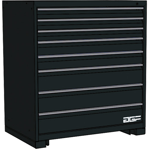 Modular Drawer Cabinet, 8 Drawers, 24" W x 24" D x 40" H, Black MAS Chibougamau